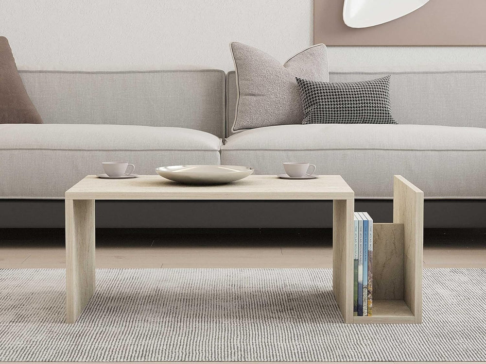 Elegant Marble Design Coffee Table - Travertine Colour - Karrari