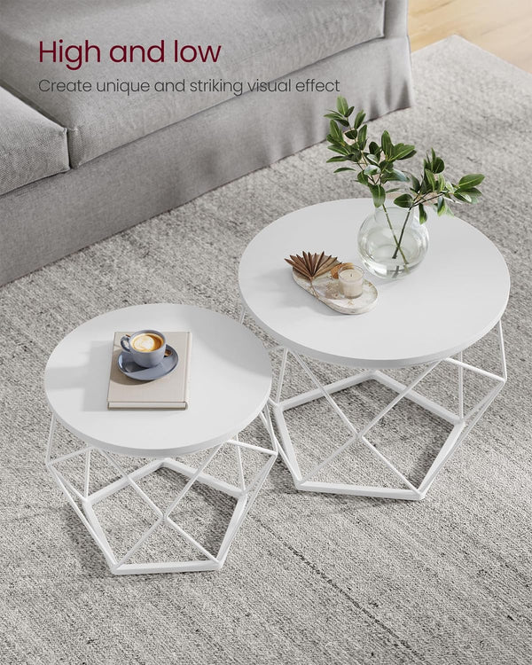 2-Piece Round Coffee Tables with Removable Tops - Karrari