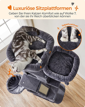 XXL Multi-Level Cat Tree - Scratching Posts & Hammock - Karrari