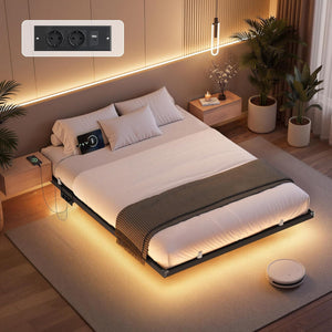 Double Bed Frame (140x190cm) LED Lighting & Electrical Outlets