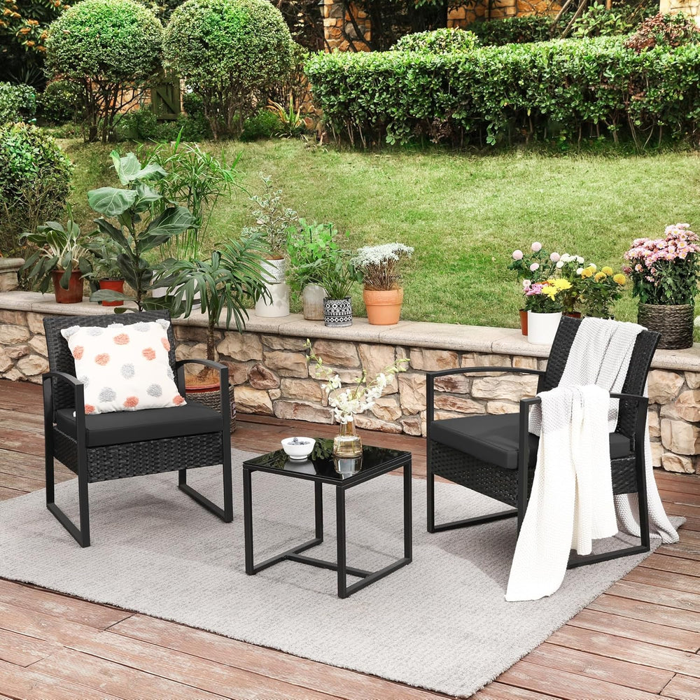 3-Piece PE Rattan Garden Furniture Set