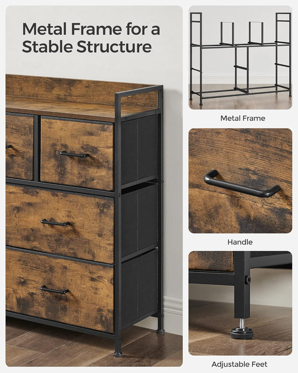 Bedroom Cabinet with 7 Fabric Drawers - Karrari