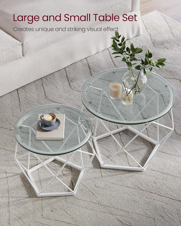 2-Piece Round Coffee Tables with Removable Tops - Karrari