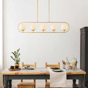 Gold Frame 5-Light Globe Chandelier - Karrari