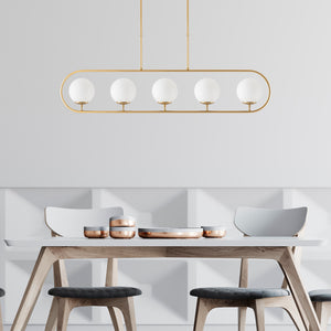 Gold Frame 5-Light Globe Chandelier - Karrari