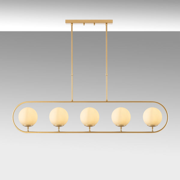 Gold Frame 5-Light Globe Chandelier - Karrari