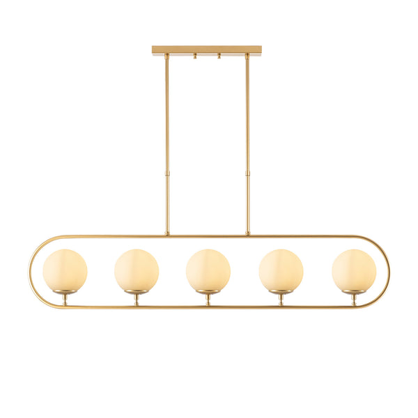 Gold Frame 5-Light Globe Chandelier - Karrari