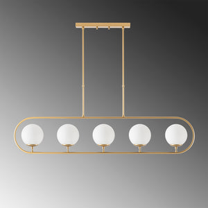 Gold Frame 5-Light Globe Chandelier - Karrari