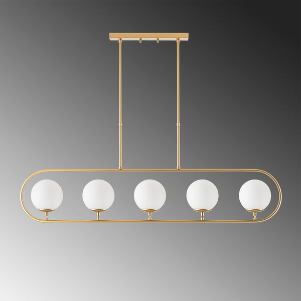 Gold Frame 5-Light Globe Chandelier - Karrari