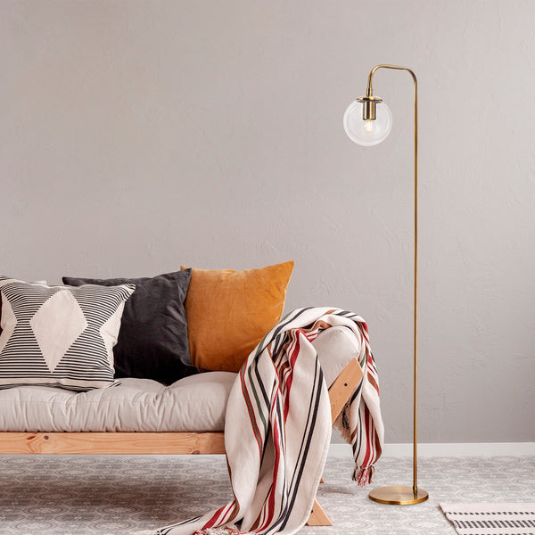 Vintage Metal Floor Lamp with Glass Globe - Karrari