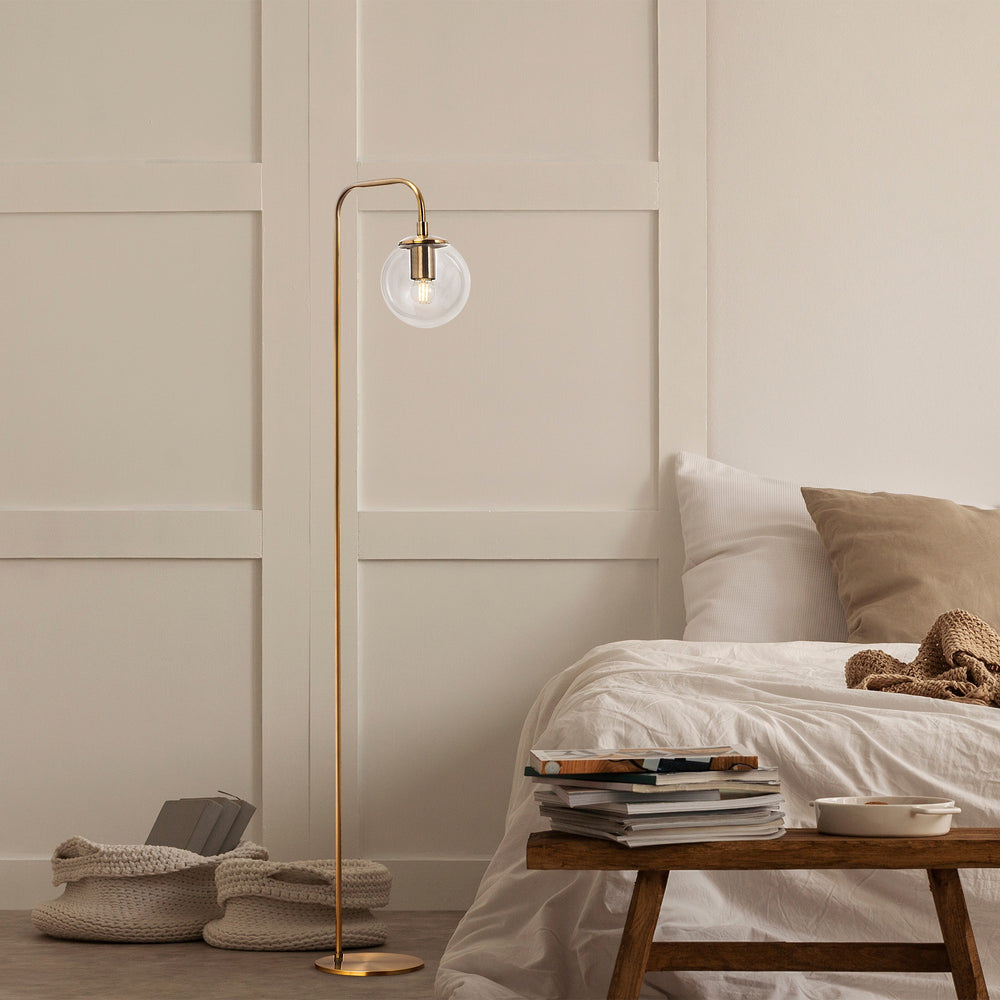 Vintage Metal Floor Lamp with Glass Globe - Karrari