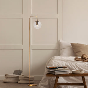 Vintage Metal Floor Lamp with Glass Globe - Karrari