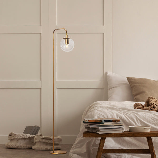 Vintage Metal Floor Lamp with Glass Globe - Karrari
