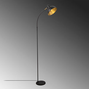 Black Metal Floor Lamp - Adjustable Head (162cm) - Karrari