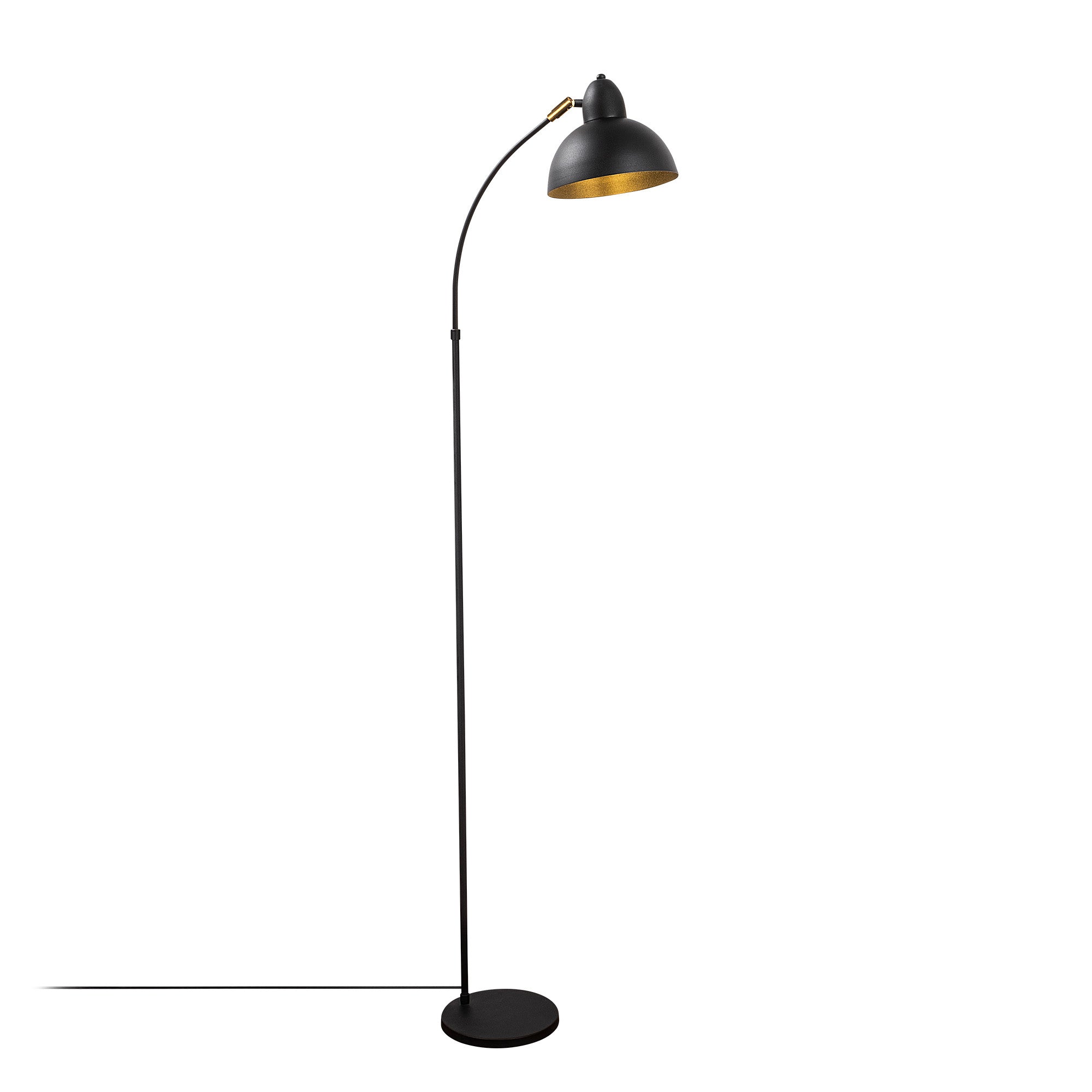 Modern Industrial Black Metal Floor Lamp with Adjustable Head (162cm)