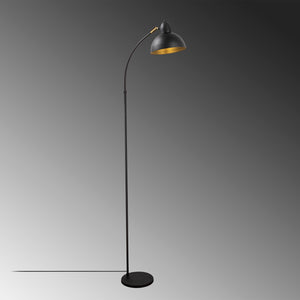 Black Metal Floor Lamp - Adjustable Head (162cm) - Karrari