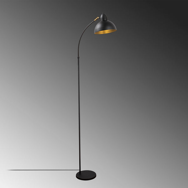 Black Metal Floor Lamp - Adjustable Head (162cm) - Karrari