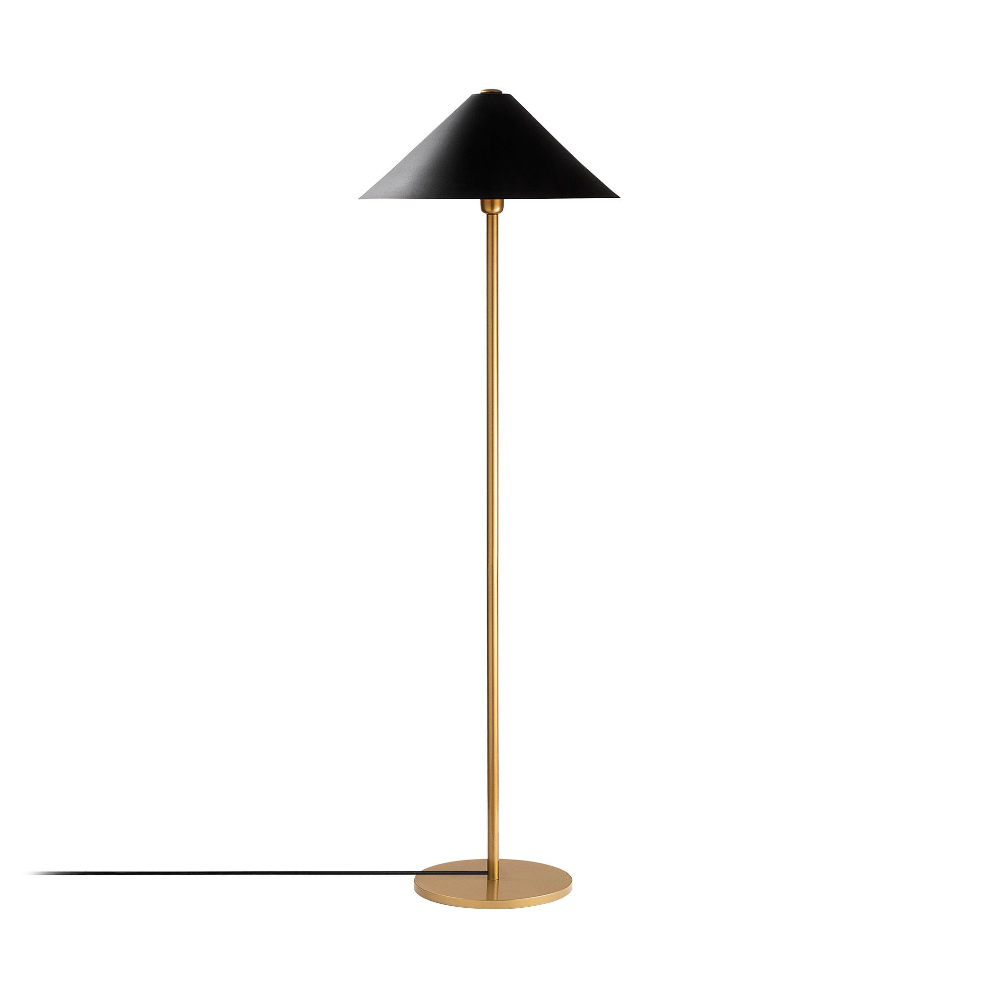 Modern Cone Shade Metal Floor Lamp – Black & Gold Finish (150cm)