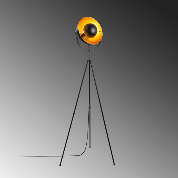 Industrial Tripod Floor Lamp with Metal Shade (160cm) - Karrari