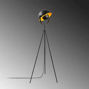 Industrial Tripod Floor Lamp with Metal Shade (160cm) - Karrari