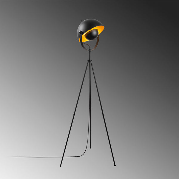 Industrial Tripod Floor Lamp with Metal Shade (160cm) - Karrari
