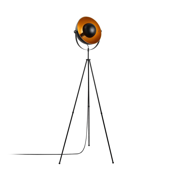 Industrial Tripod Floor Lamp with Metal Shade (160cm) - Karrari