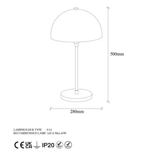 Metal Dome Table Lamp – Sleek & Timeless Elegance - Karrari