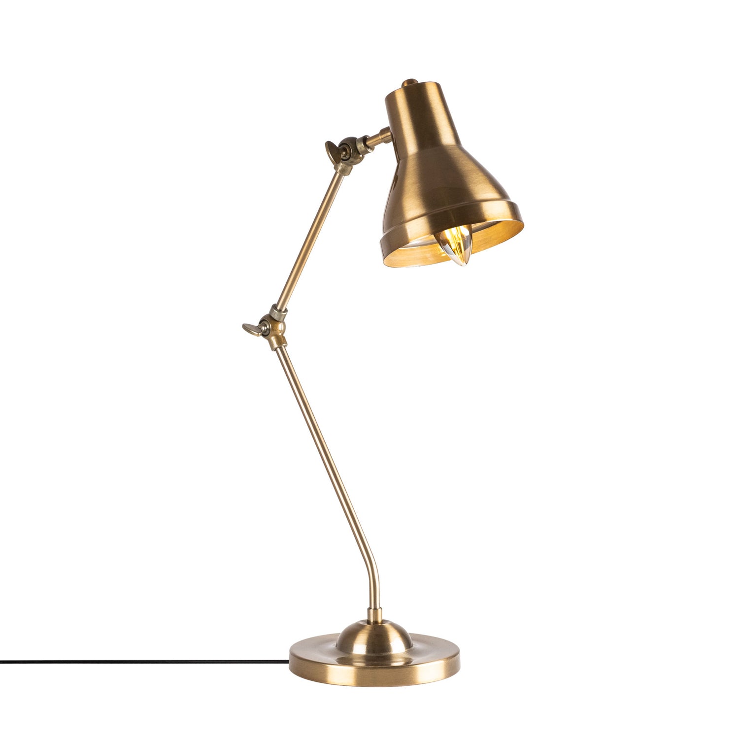 Adjustable Vintage Brass Desk Lamp Metal Body with Rotating Arm (55cm)