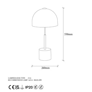 Luxe Dome Table Lamp - Karrari