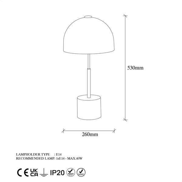 Luxe Dome Table Lamp - Karrari
