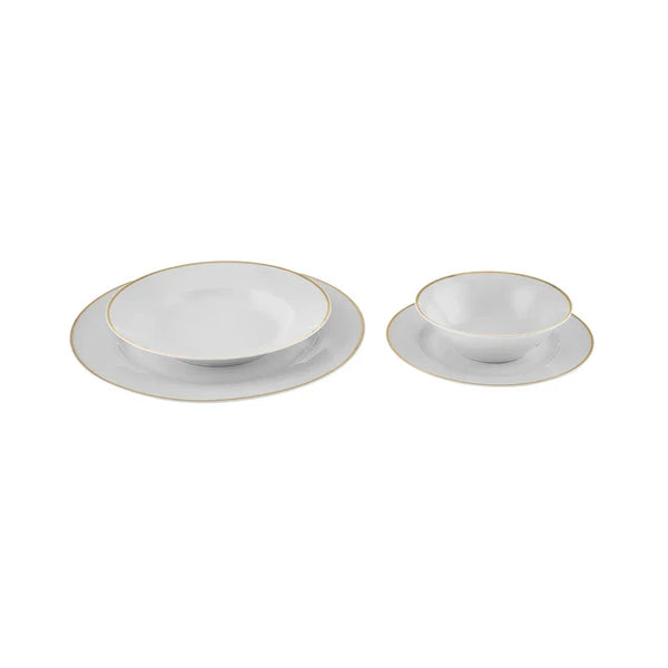 Karaca Rebeca Porcelain Dinner Set – 24 Piece, Gold - Karrari