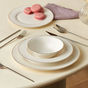 Karaca Rebeca Porcelain Dinner Set – 24 Piece, Gold - Karrari