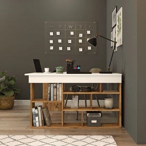 Corner desk Catania Melamine Atlantic Pine White - Karrari