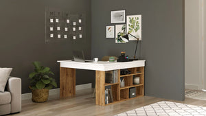 Corner desk Catania Melamine Atlantic Pine White - Karrari