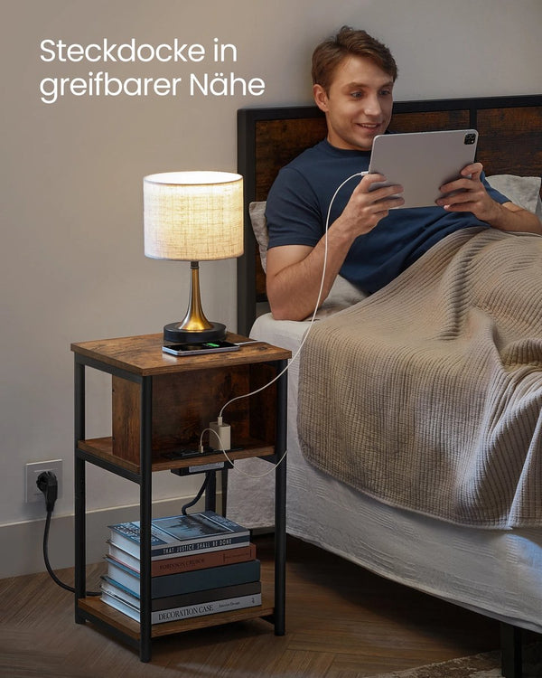 Narrow Side Table with 2 USB Ports