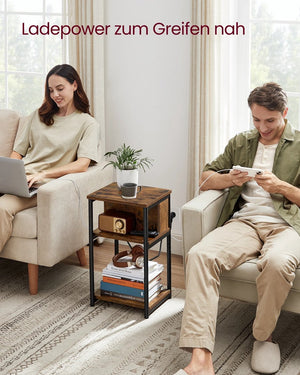 Narrow Side Table with 2 USB Ports