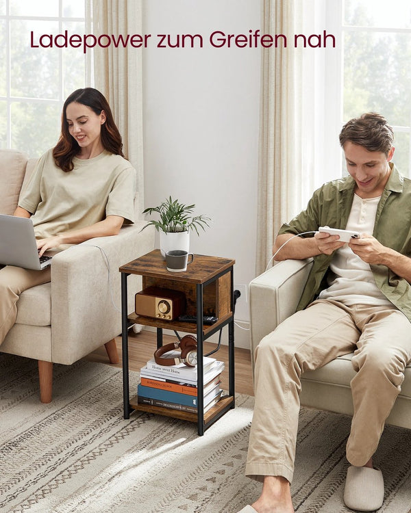 Narrow Side Table with 2 USB Ports