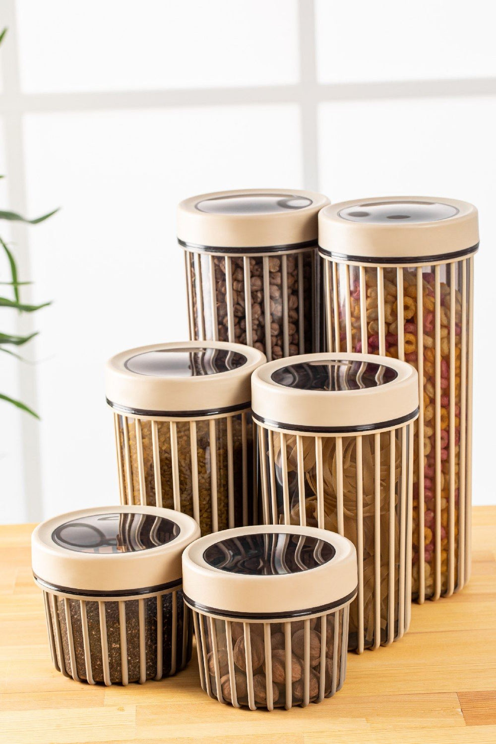 6-Piece Beige Airtight Storage Container Set - Karrari