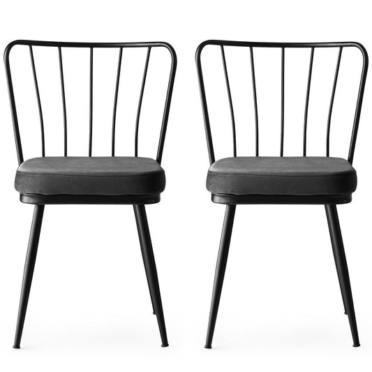 Metal Chairs, Set of 2, Black
