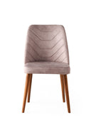Velvet Walnut Beige Chairs (set of 2) - Karrari