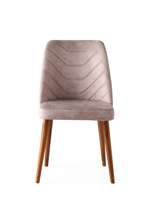 Velvet Walnut Beige Chairs (set of 2) - Karrari