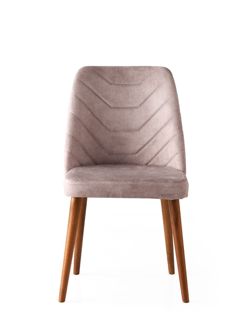 Velvet Walnut Beige Chairs (set of 2) - Karrari
