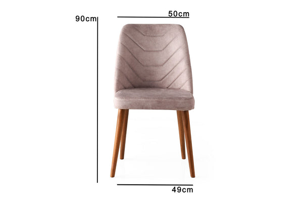 Velvet Walnut Beige Chairs (set of 2) - Karrari