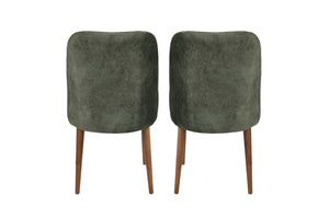 Velvet Walnut Dark Green Chairs (set of 2) - Karrari