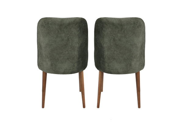 Velvet Walnut Dark Green Chairs (set of 2) - Karrari