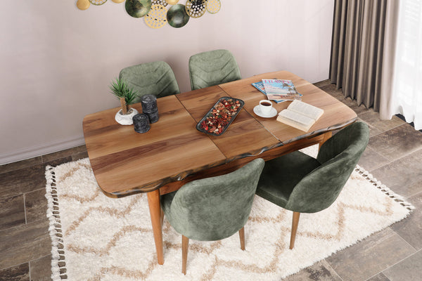 Velvet Walnut Dark Green Chairs (set of 2) - Karrari