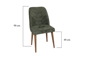Velvet Walnut Dark Green Chairs (set of 2) - Karrari