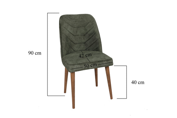 Velvet Walnut Dark Green Chairs (set of 2) - Karrari