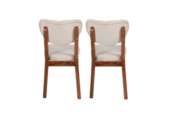 Bohemian Chair, Set of 2, Walnut and beige
