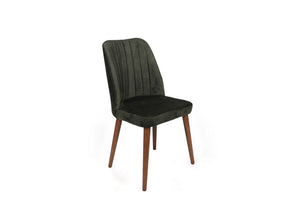 Velvet Chairs Khaki Walnut (set of 2) - Karrari